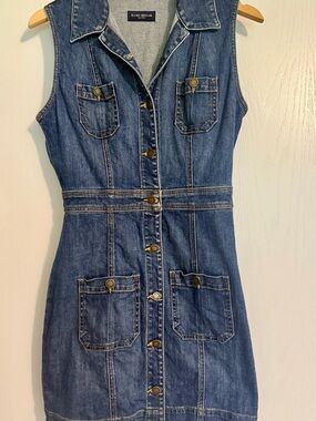 Ramy Brook Sleeveless Denim Button-Down Dress - Blue